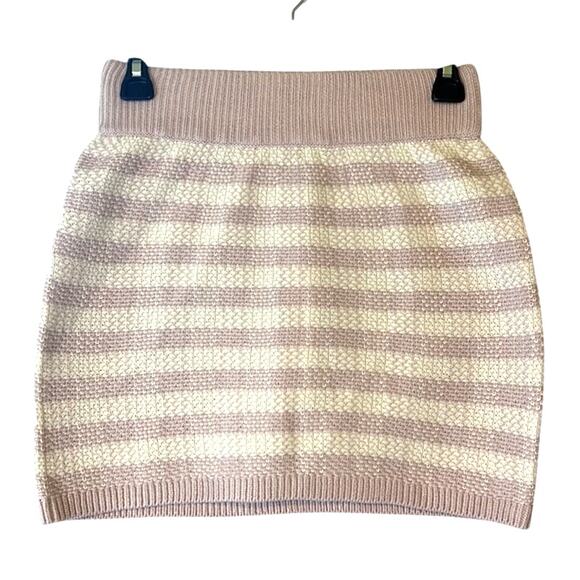 AQUA Ladies Light Purple & Cream Knit Gingham Mini Skirt, NWT! - Picture 2 of 4
